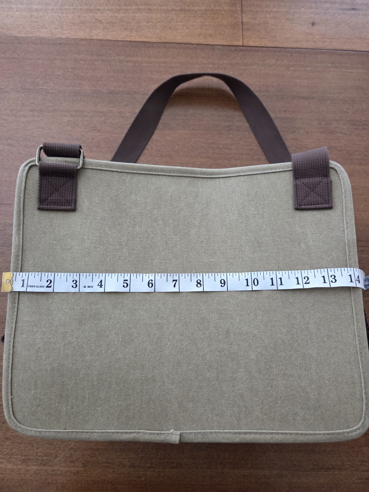 Duluth Trading Co Canvas Laptop Shoulder Tote Messenger Organizer Bag Tan