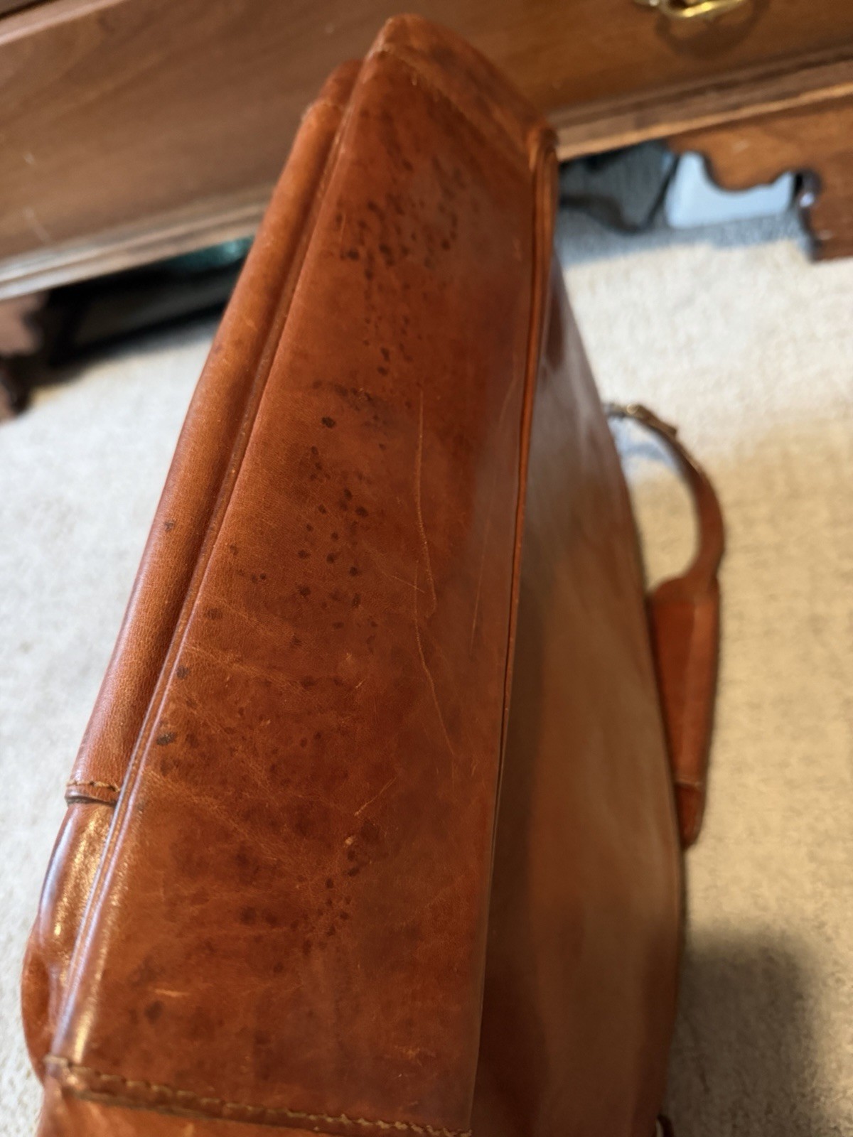 Vintage T Anthony Soft Leather Briefcase – Cognac Brown Italian Leather — READ