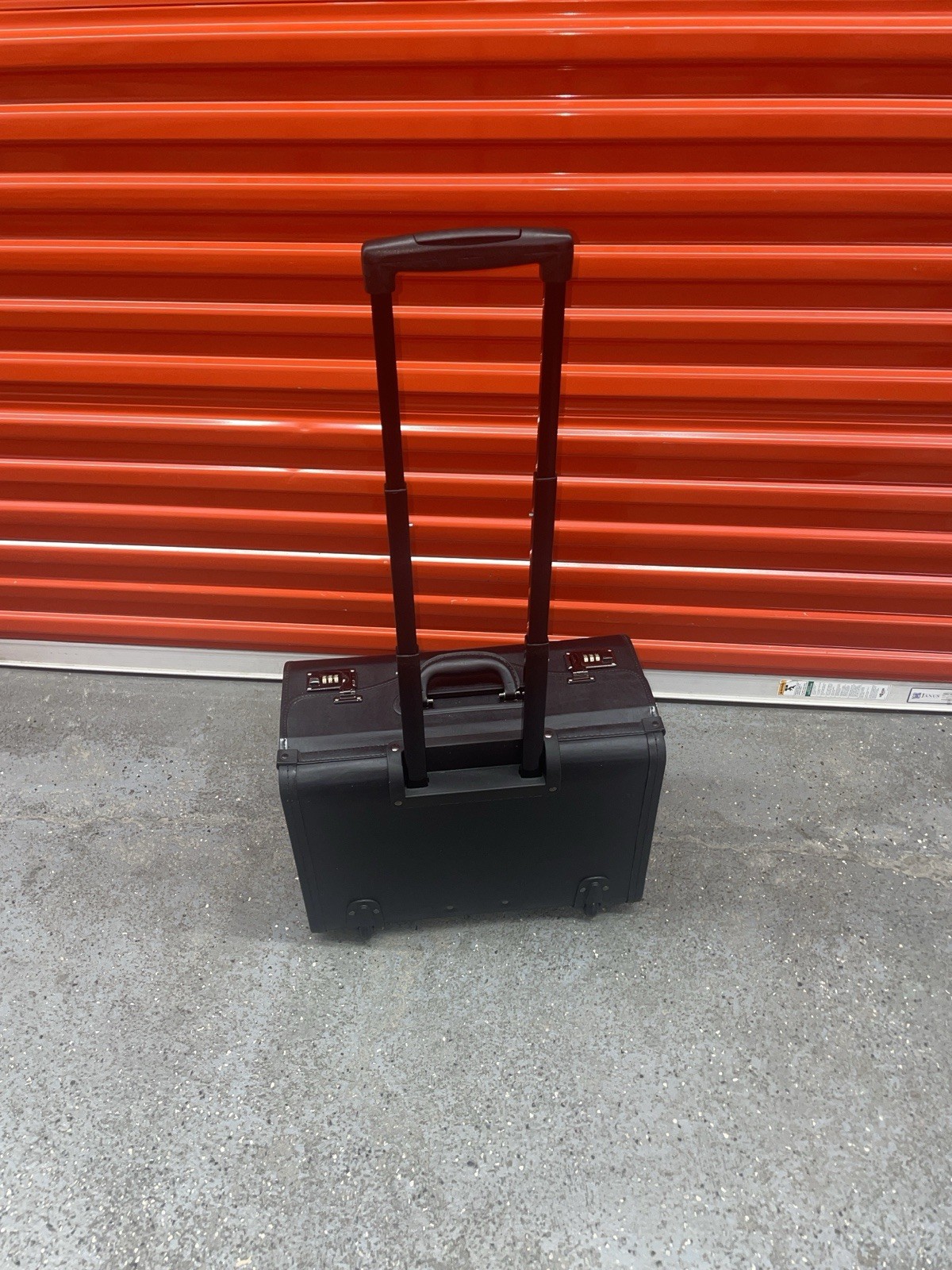 Alpine Swiss Roller Laptop Briefcase Leather Wheeled Upright Black New NOS