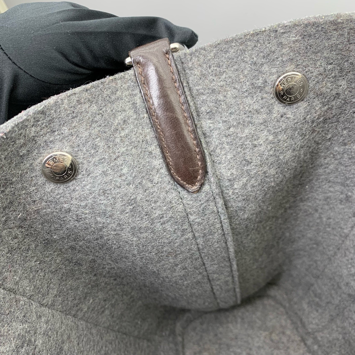 Hermes Pre-Owned Authentic Groom Bag Storage bag Satchel Grey 39*32*16cm