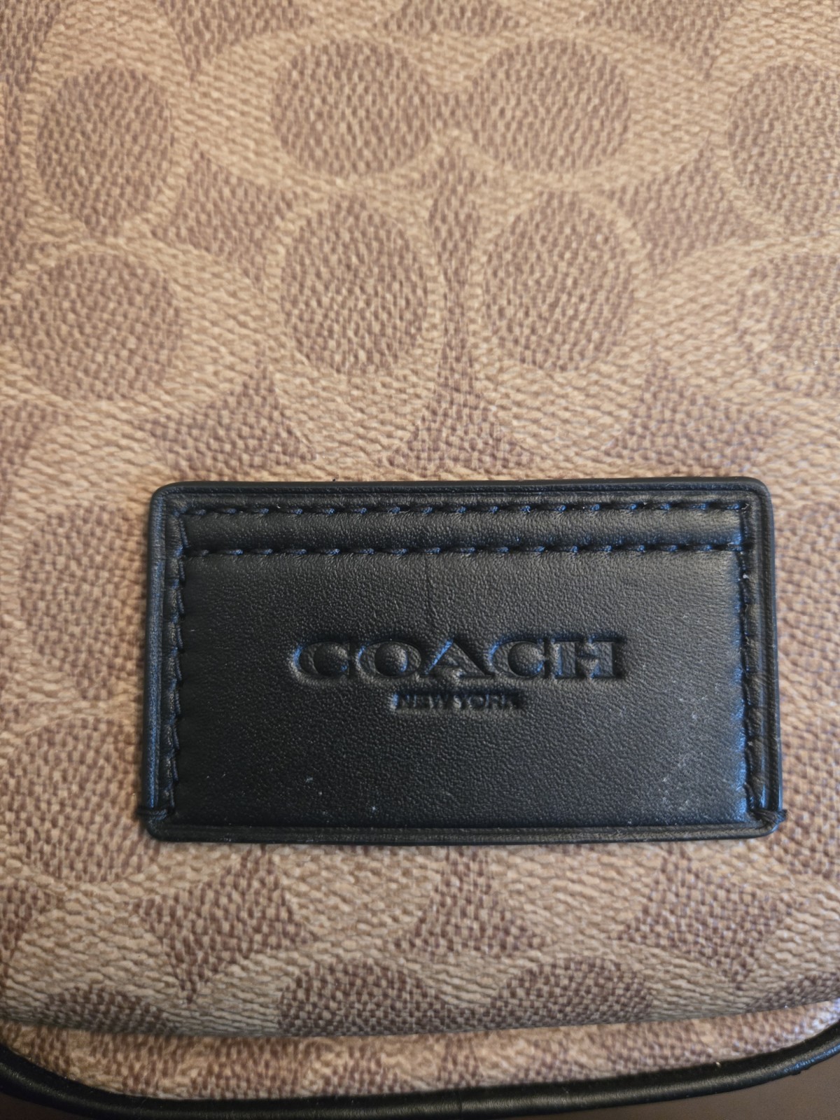Coach Racer Sling Pack Signature Canvas Leather CV763 Tan Black black wallet