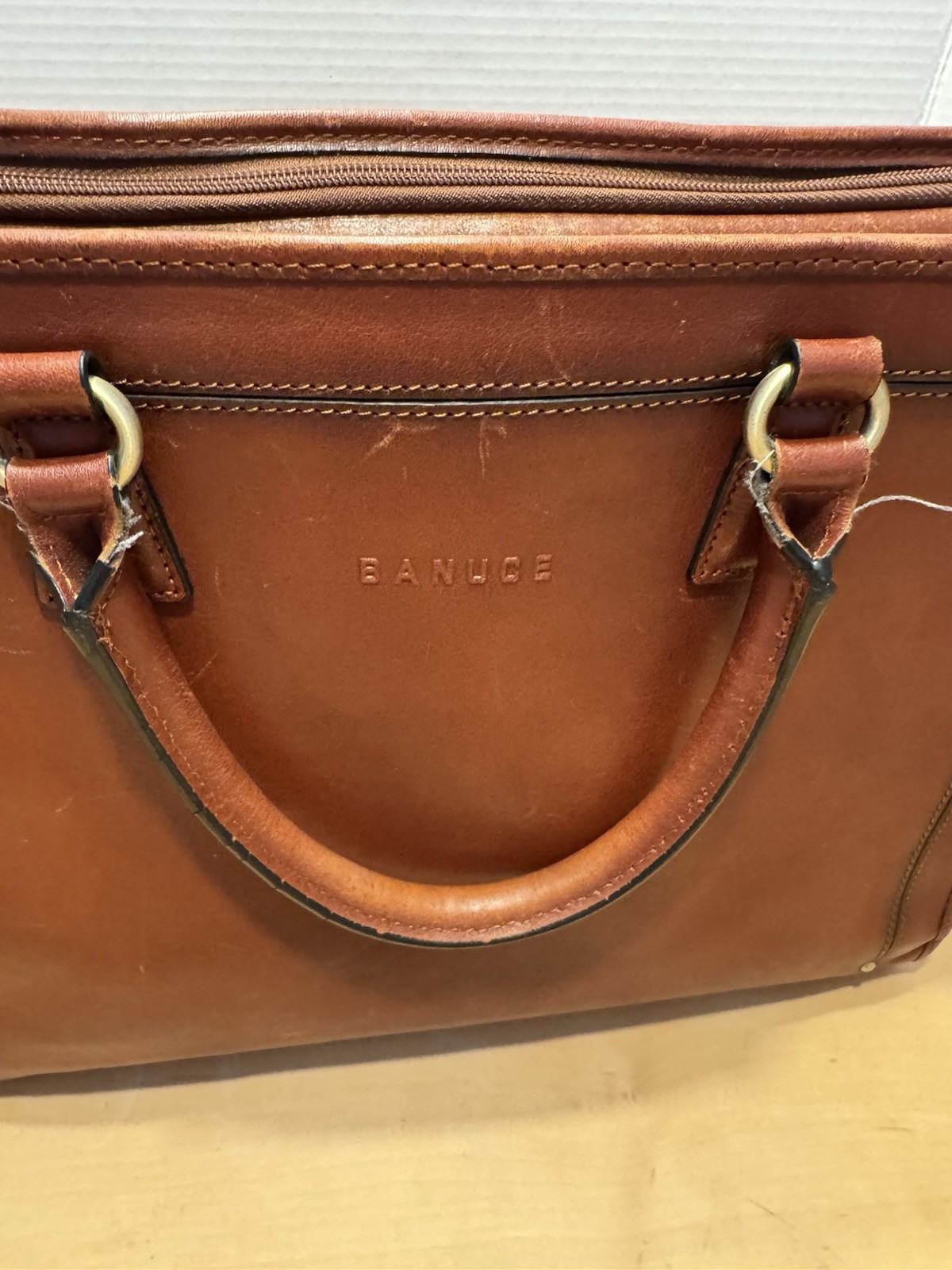 Banuce Full Grains Italian Leather Laptop Business Travel MessengerBag
