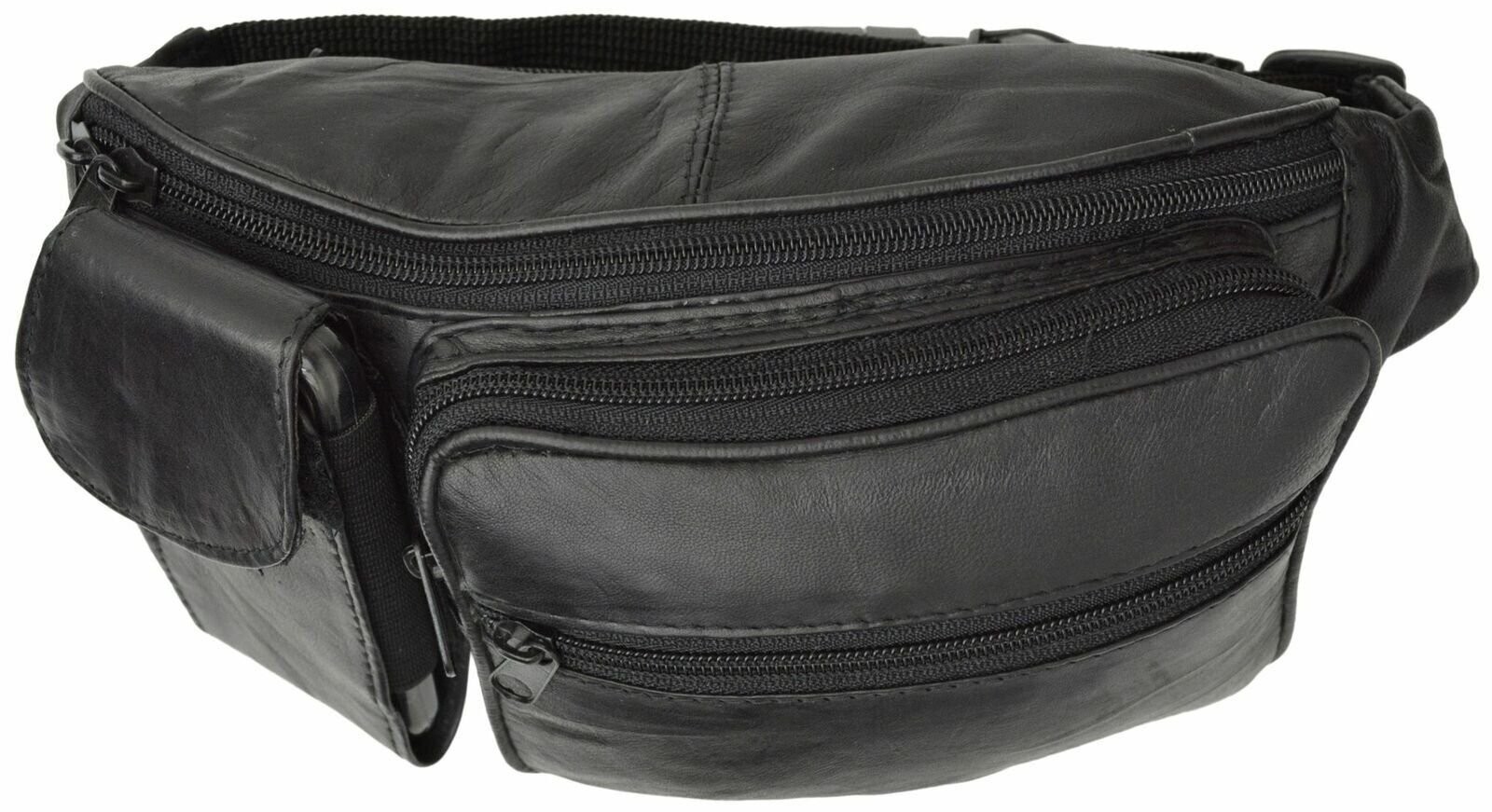 Genuine Leather Fanny Pack with Cell Phone Pocket by Marshal