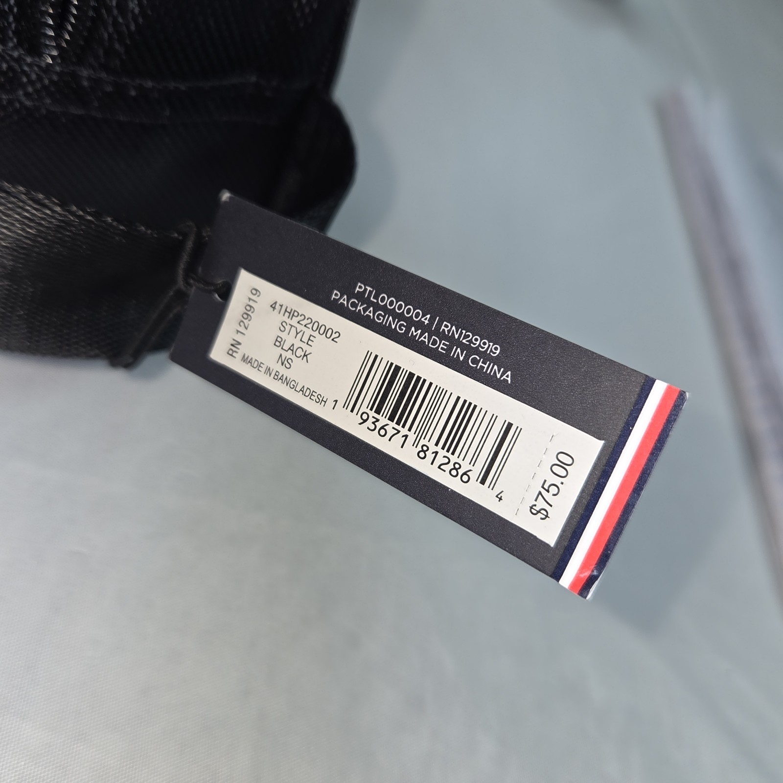 NWT Tommy Hilfiger Black Red/white Stripe Travel Toiletry Bag. Unisex