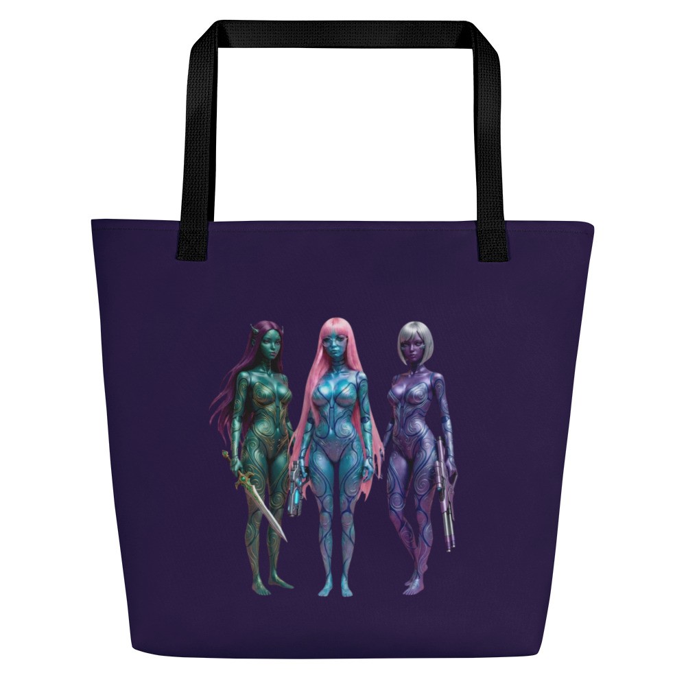 alien women All-Over Print Large Tote Bag