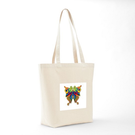 CafePress Retro Butterfly Natural Canvas Tote Bag, Cloth Shopping Bag (42506215)