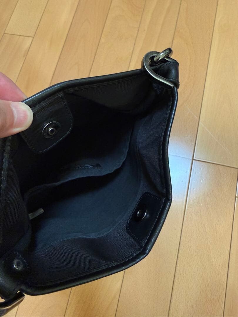 Burberry Black Label Nylon Leather Check Crossbody Shoulder Bag Men Black