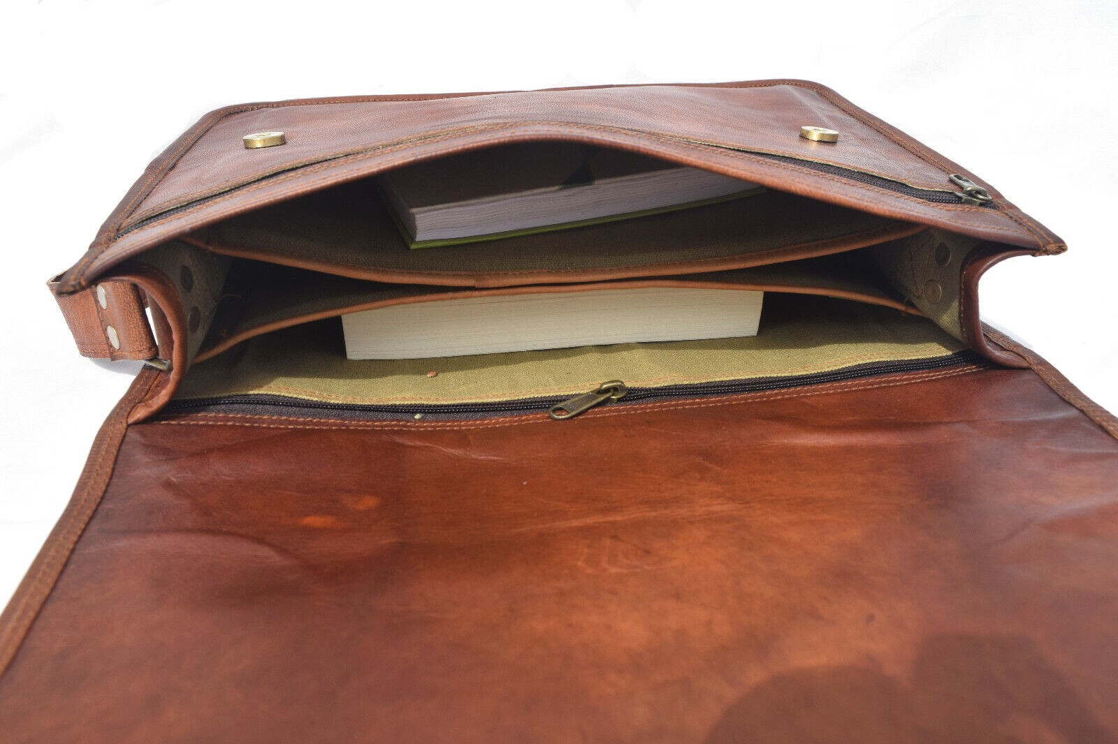 14 In Leather Messenger Bag Office Laptop Satchel School Crossbody Shoulder Bags