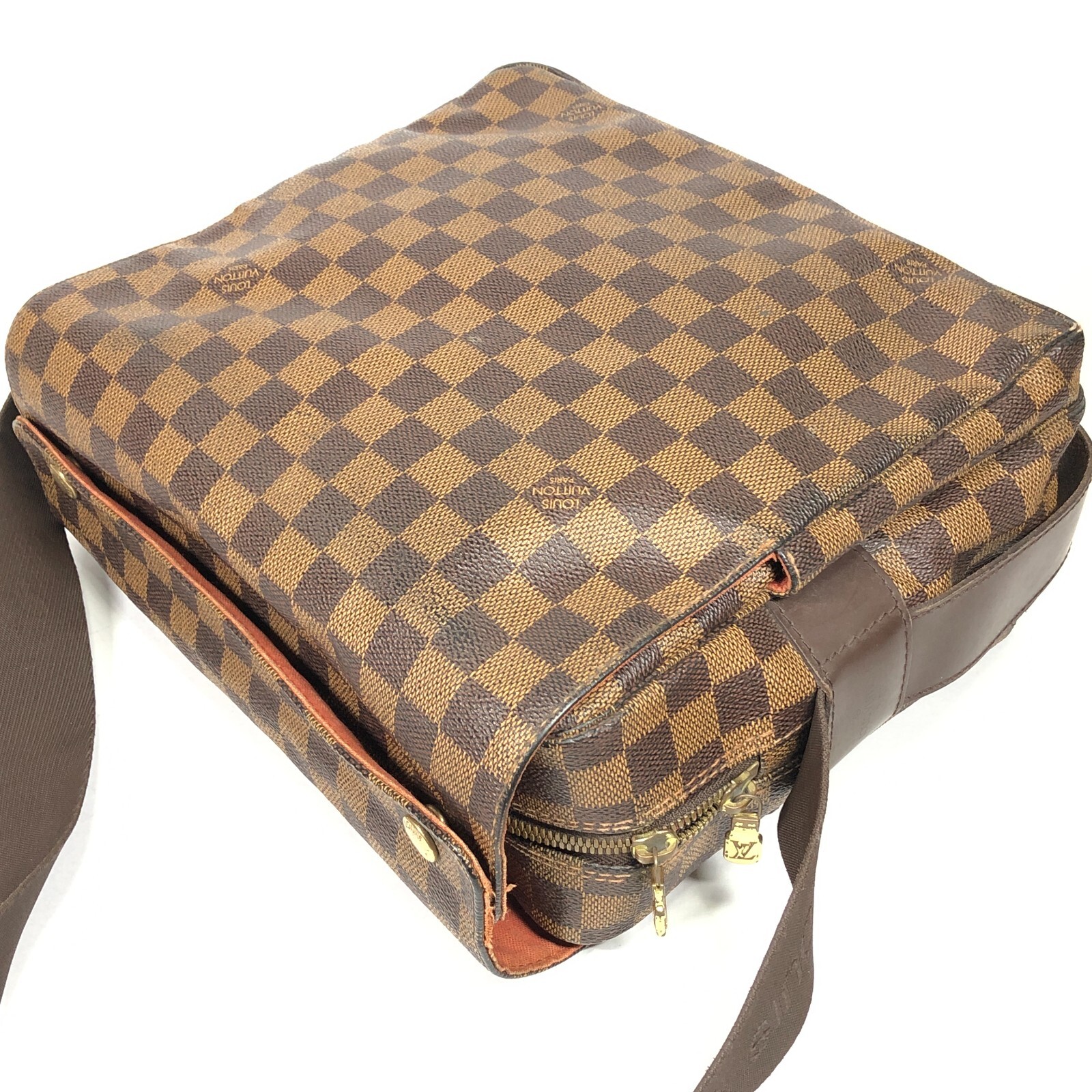 Auth Louis Vuitton Naviglio Shoulder Bag Damier Ebene Crossbody N45255 SR0095