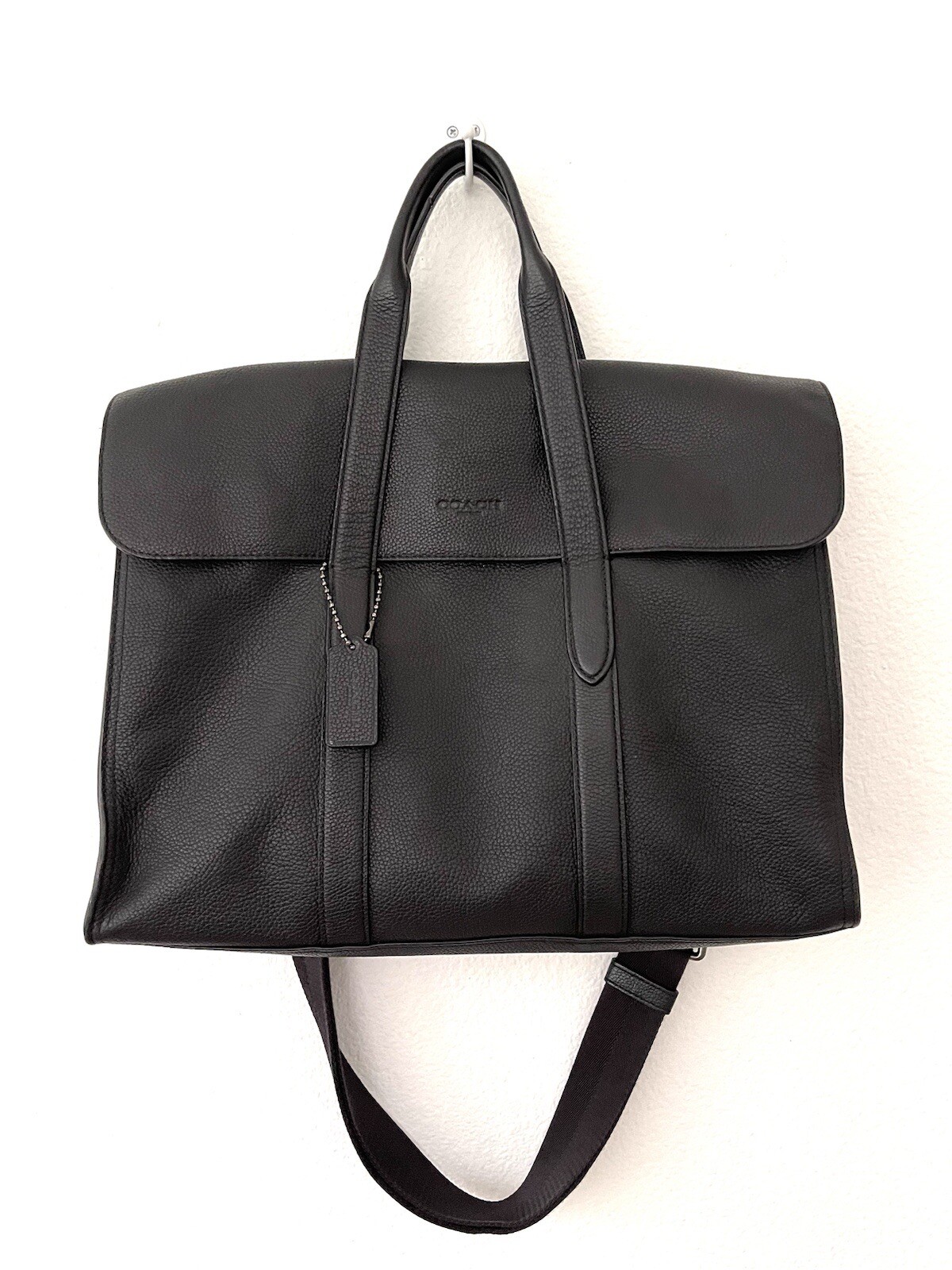 Coach 58097 Metropolitan Portfolio Briefcase, Pebbled Leather, Black, BEAUTIFUL!