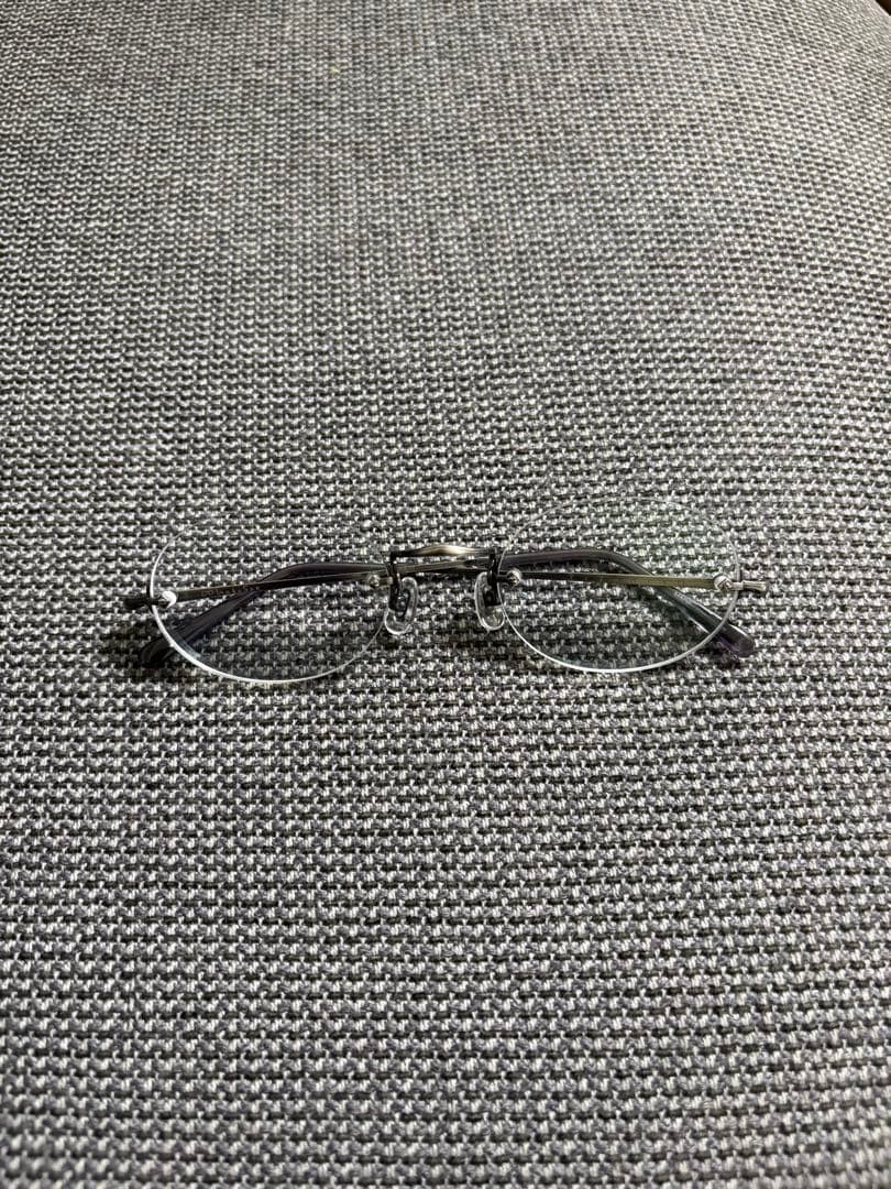 白山眼鏡 anaaki Rimless Oval Titanium Glasses with Case & Cloth