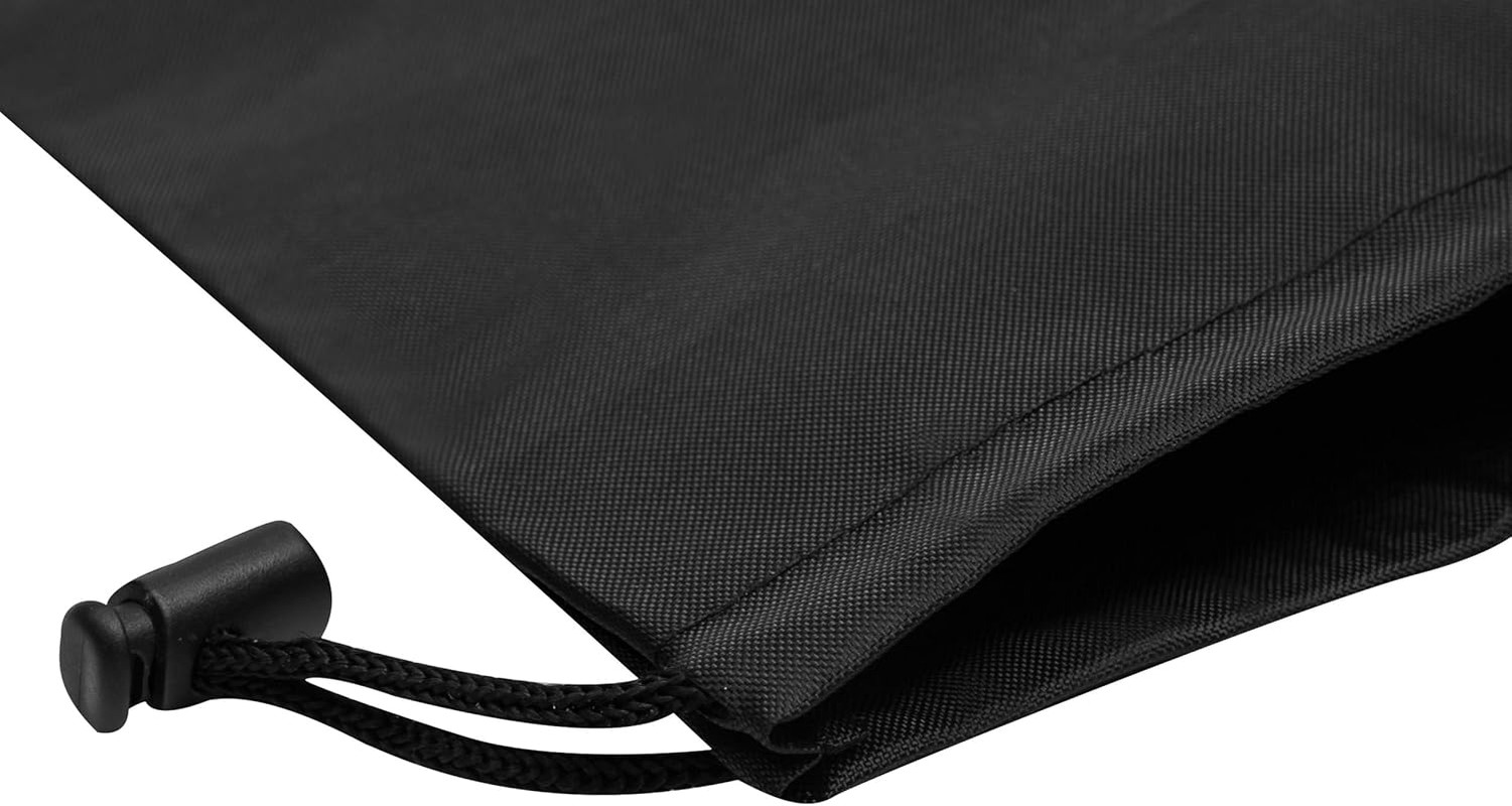 Drawstring Pouch with Toggle (6 X 8 Inch – 12 Pack – Black) Nylon Cinch and Ditt