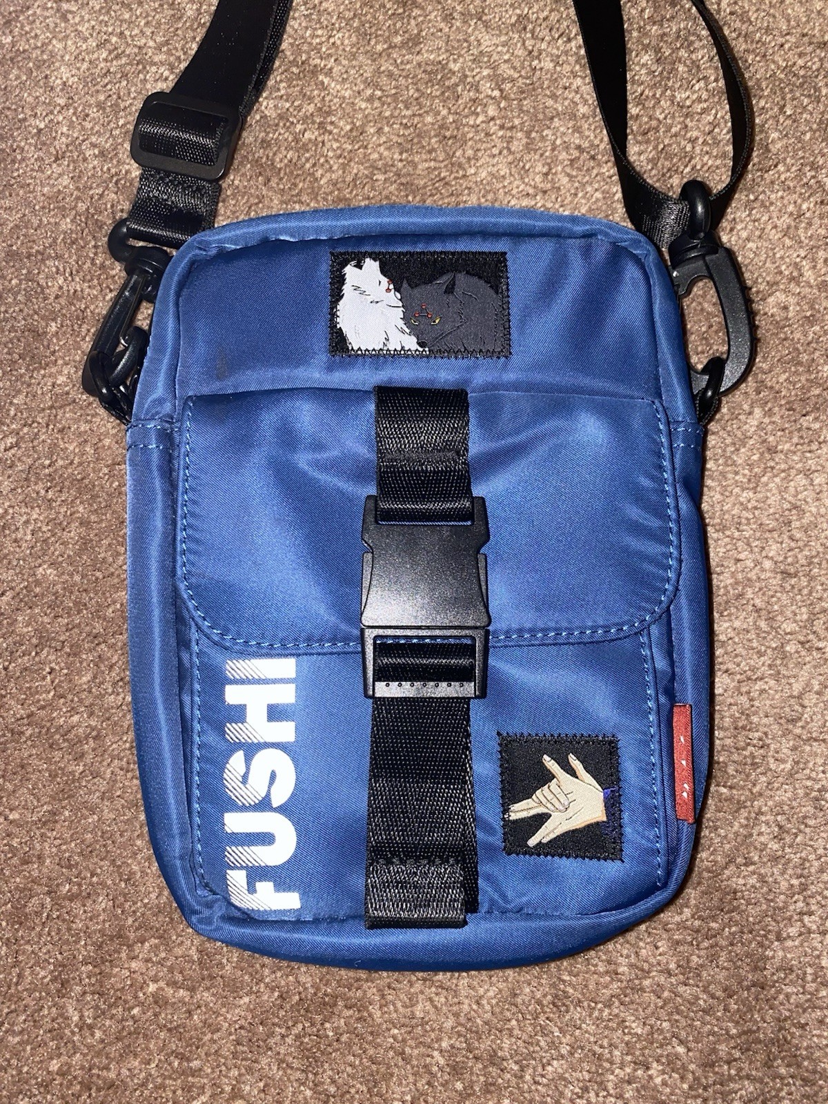 Hydrobon Mini Crossbody Bag Blue Utility Pouch Streetwear Festival Shoulder L1