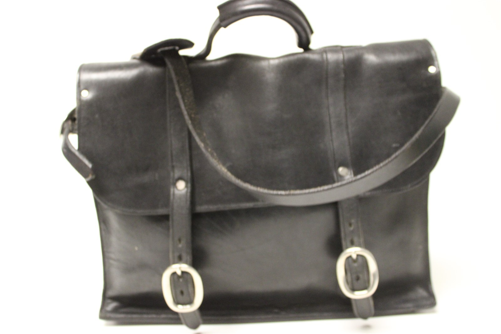 Premium Thick Leather Hand Crafted Large Black Messenger Bag