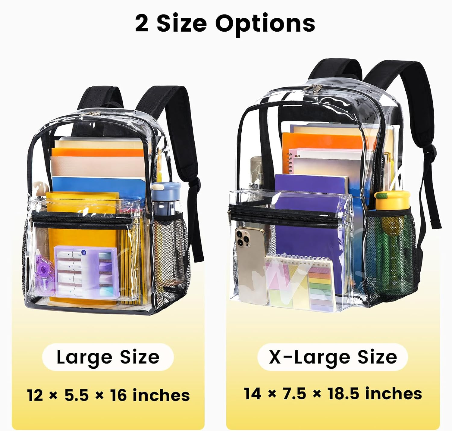 Heavy Duty Clear Backpack – Large Clear Backpacks for School See through Backpac
