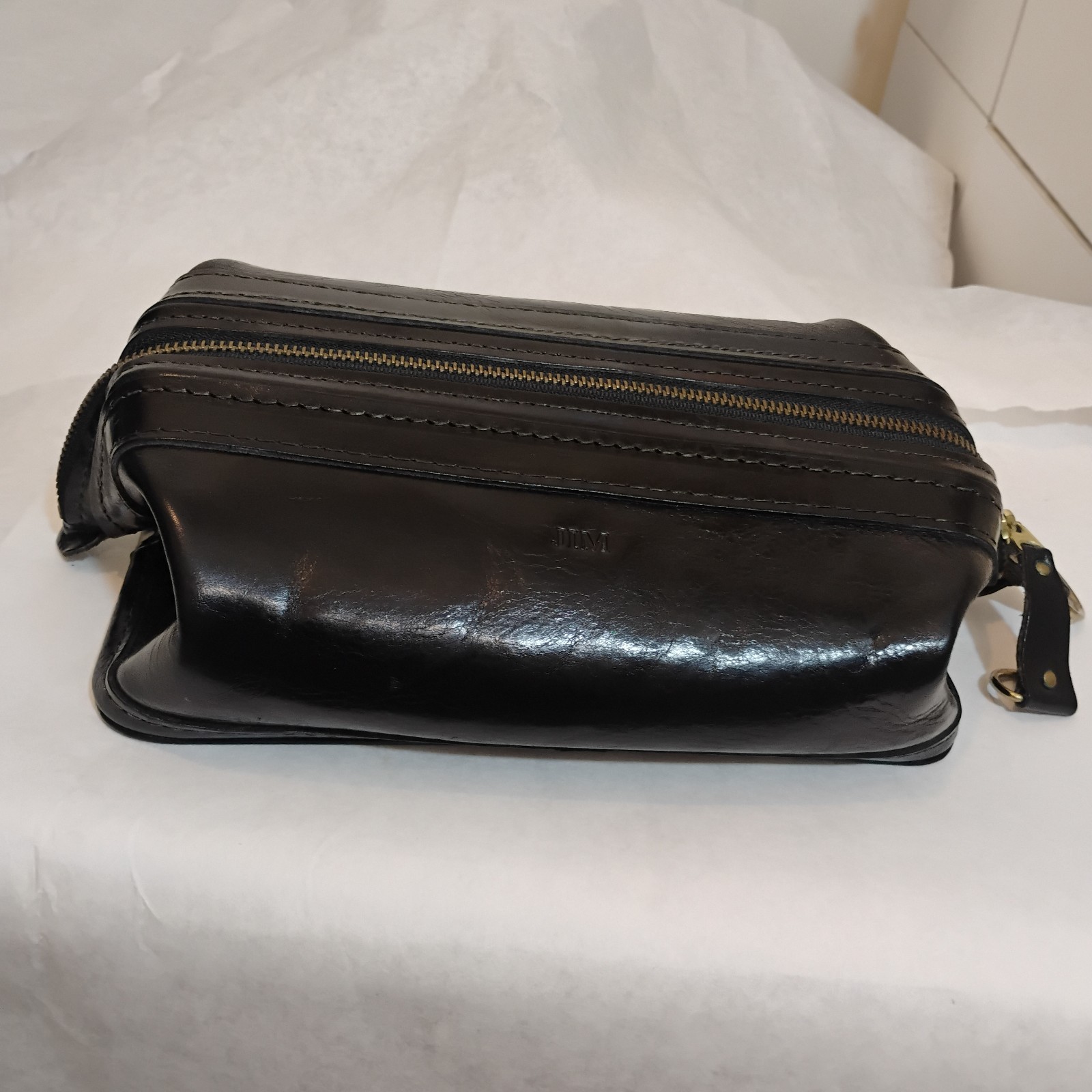 BOSCA Utili-kit Black Leather Bag Made in USA Rare