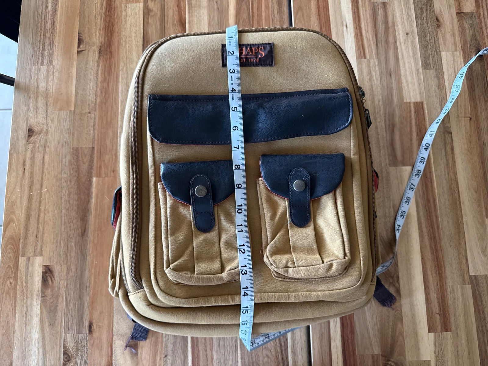 Chaps Backpack Heavyweight Canvas Pockets, Travel