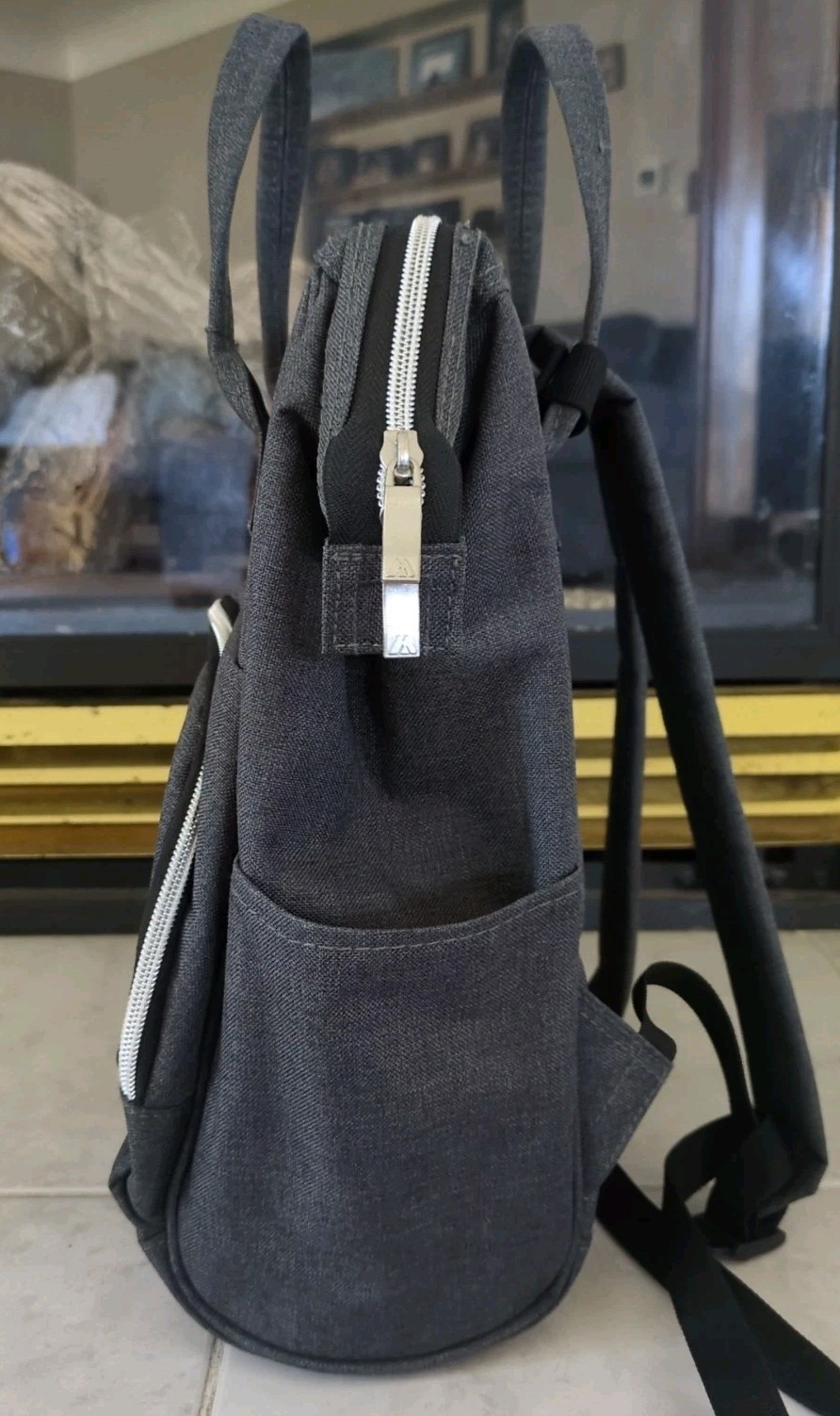 Everest Friendly Mini Handbag Backpack-13×8.5×6 In.- Dark Grey-Zip Pocket-Ex.Con