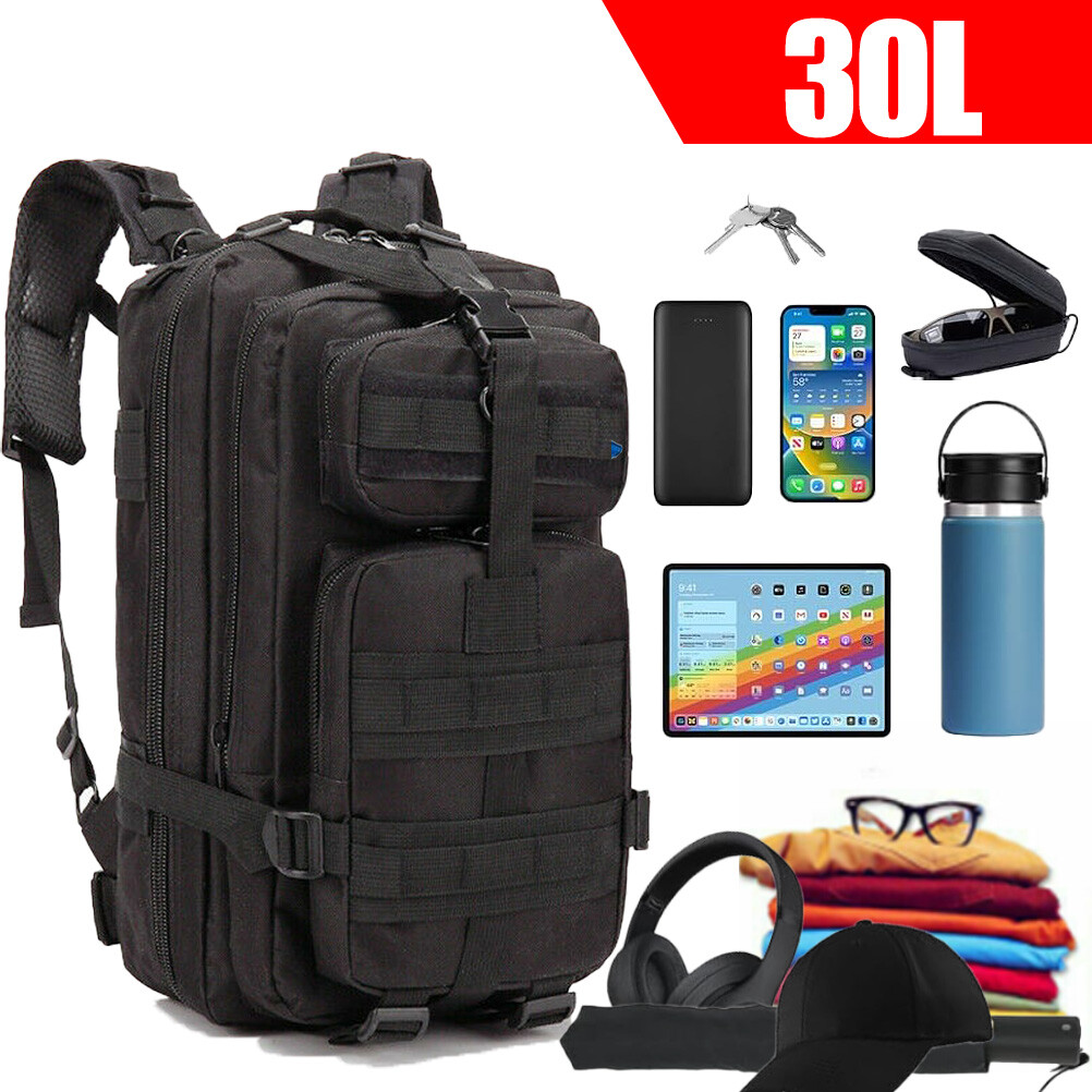 30L Outdoor Military Molle Tactical Backpack Rucksack Camping Hiking Travel Bag