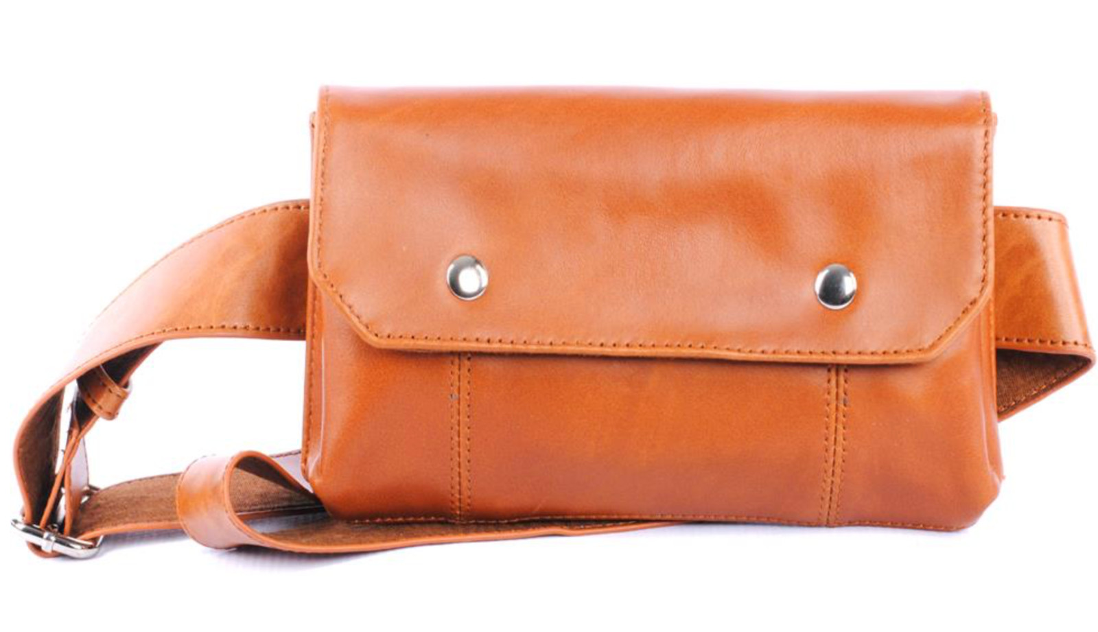 Tan Handcrafted Vintage Cowhide Leather Fanny Pack Waist Travel Belt Sac Bag