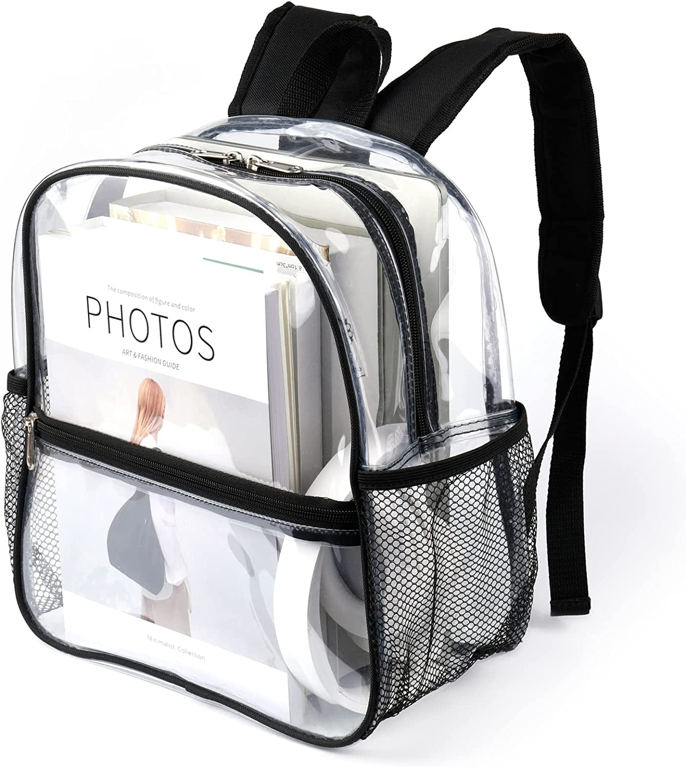 Clear Backpack 12x6x12 Transparent Mini Backpack with Adjustable Straps