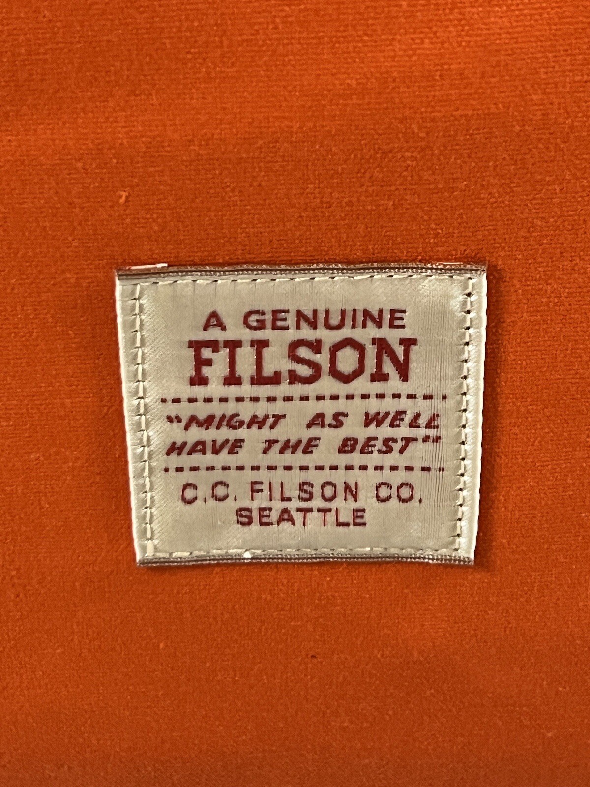 FILSON SMALL TIN CLOTH DUFFLE BAG DARK TAN/FLAME OS NWT