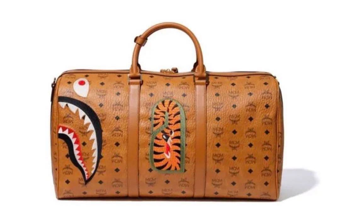 MCM A BATHING APE Boston Bag Rare Vintage Collaboration 50cm