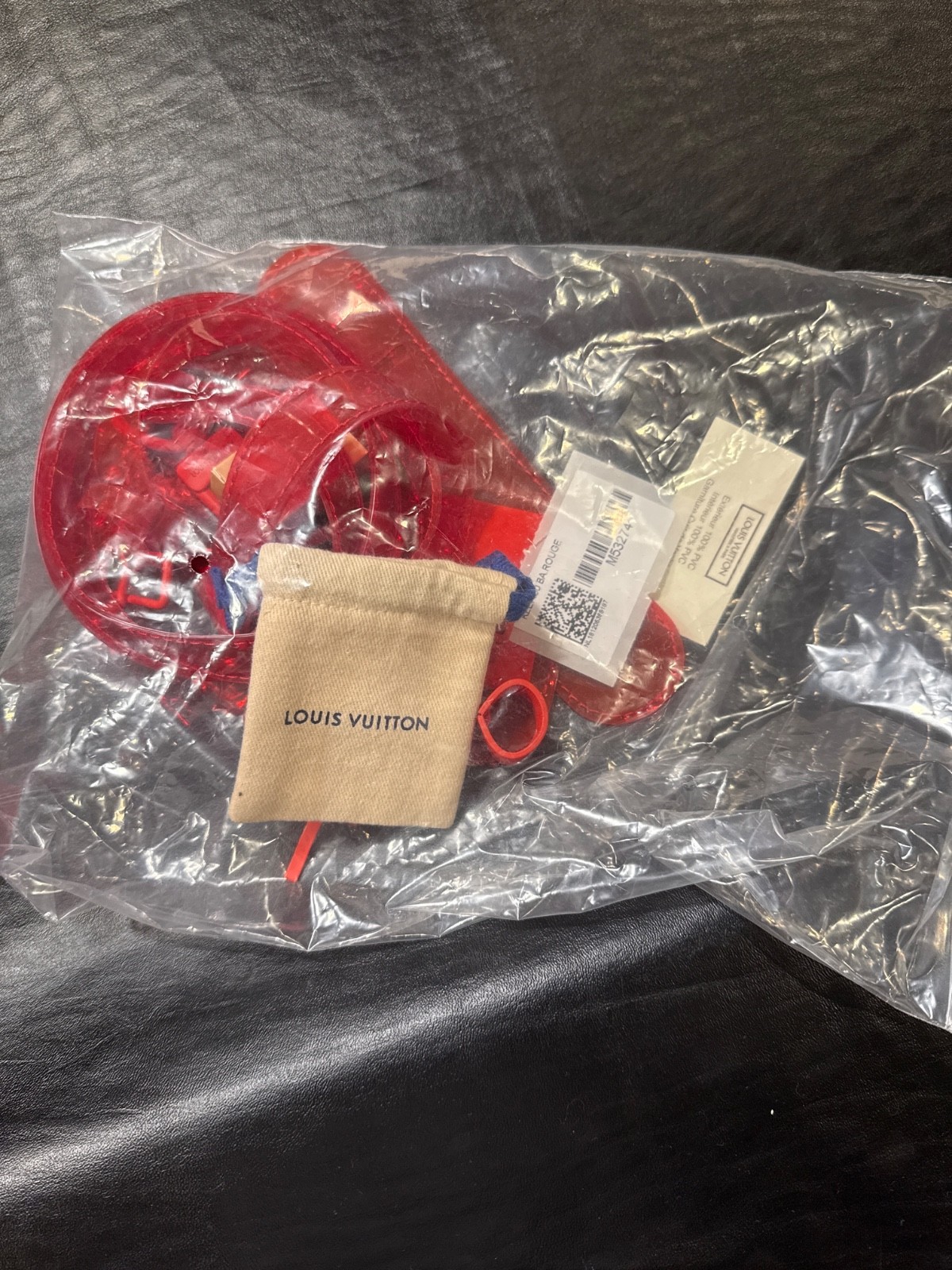 Louis Vuitton Keepall Bandouliere Duffle 50 Clear/Red PVC