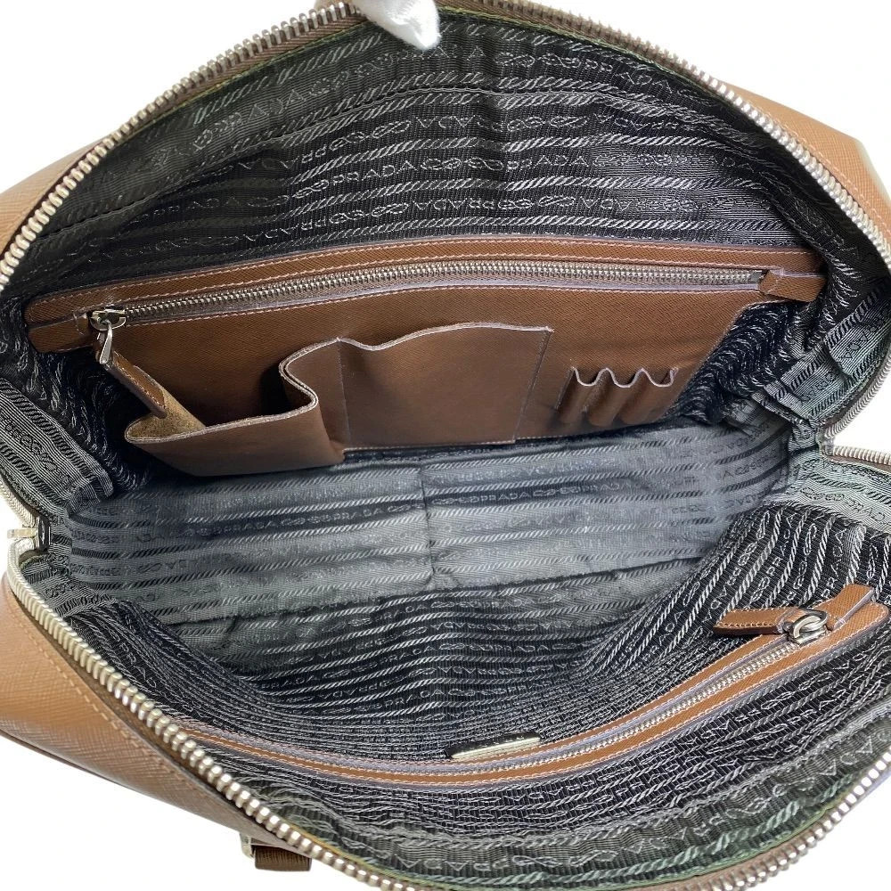 PRADA Business Bag Briefcase Handbag Triangle Logo Vs0305 Saffiano Leather Japan