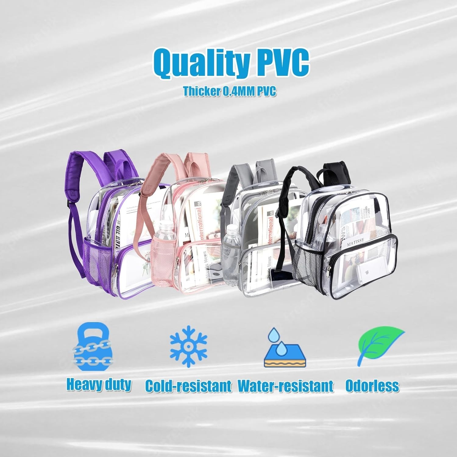 Clear Backpack for Stadium Events 12X6X12 Clear Bag Stadium Backpack Mini Small