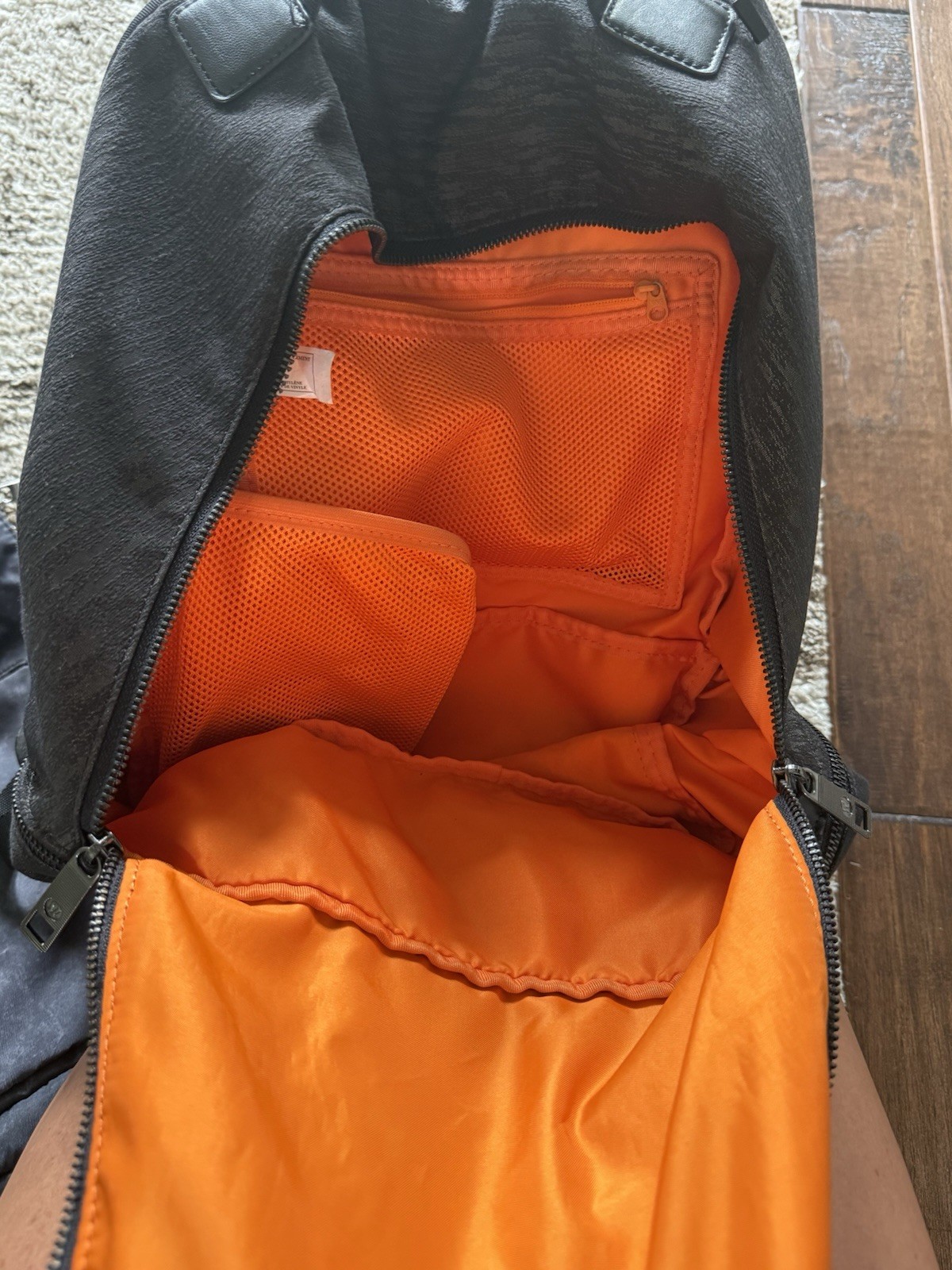 Lululemon city Backpack 17L black and brown with little ripped zipper