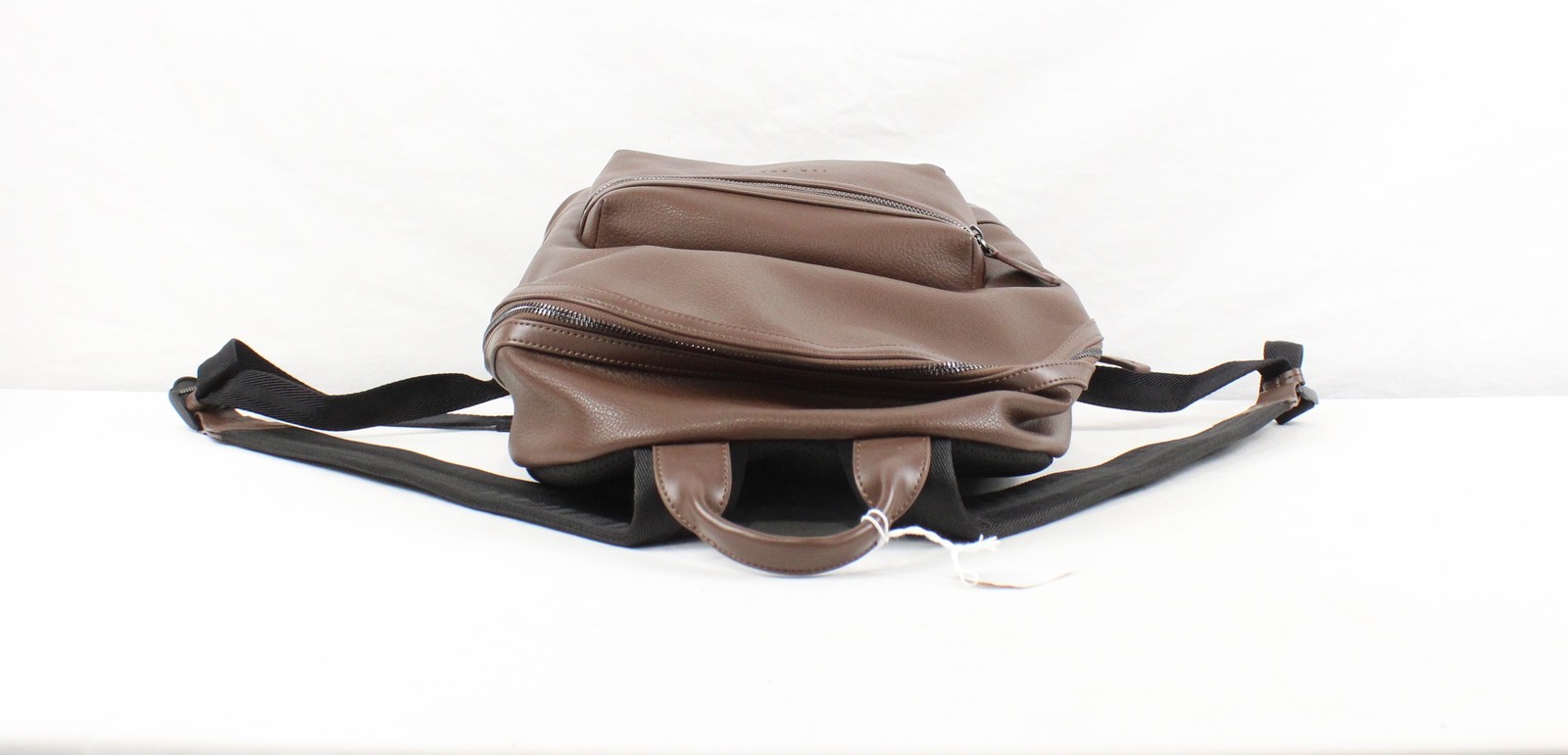 Ted Baker London Leather Backpack W/ Padded Back Panel & Top Handle In Brown