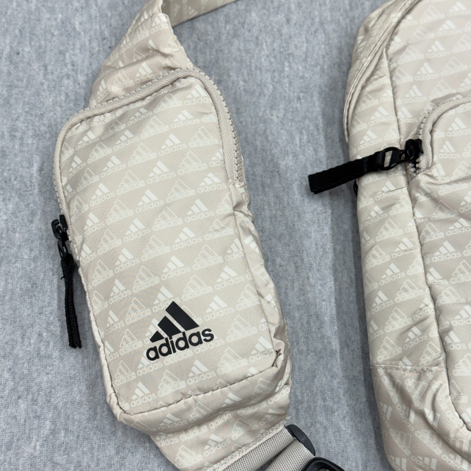 Adidas Essentials 2 Sling Crossbody Bag Beige All Over Mini Monogram Wonder Pack