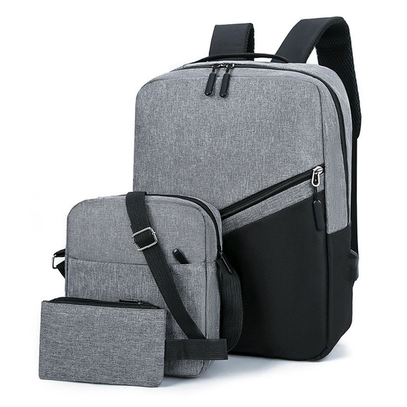 Backpack for Men Three-Piece Large-Capacity Laptop Out-Of-Home Travel Trend Bag