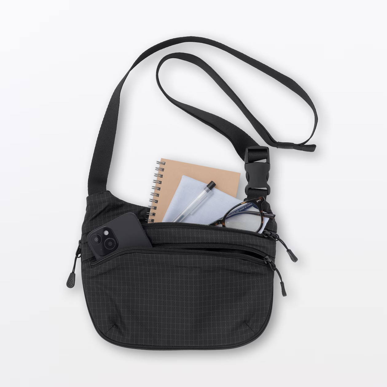 MUJI Water-Repellent Ripstop Mini Shoulder Bag Sling Bag Crossbody Unisex NWT