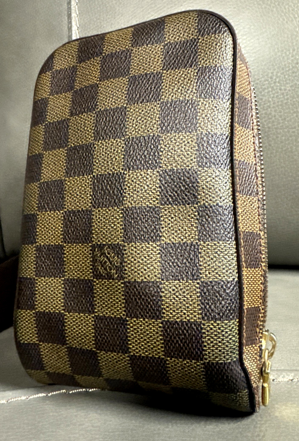 Authentic Louis Vuitton Damier Ebene Geronimos Shoulder Belt Sling Crossbody Bag