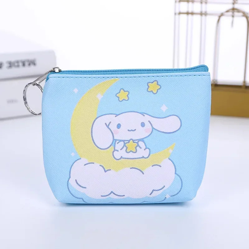 Coin Purse Kawaii Hello Kitty Mini Wallet PU Cute Keychain Clutch Storage Bag