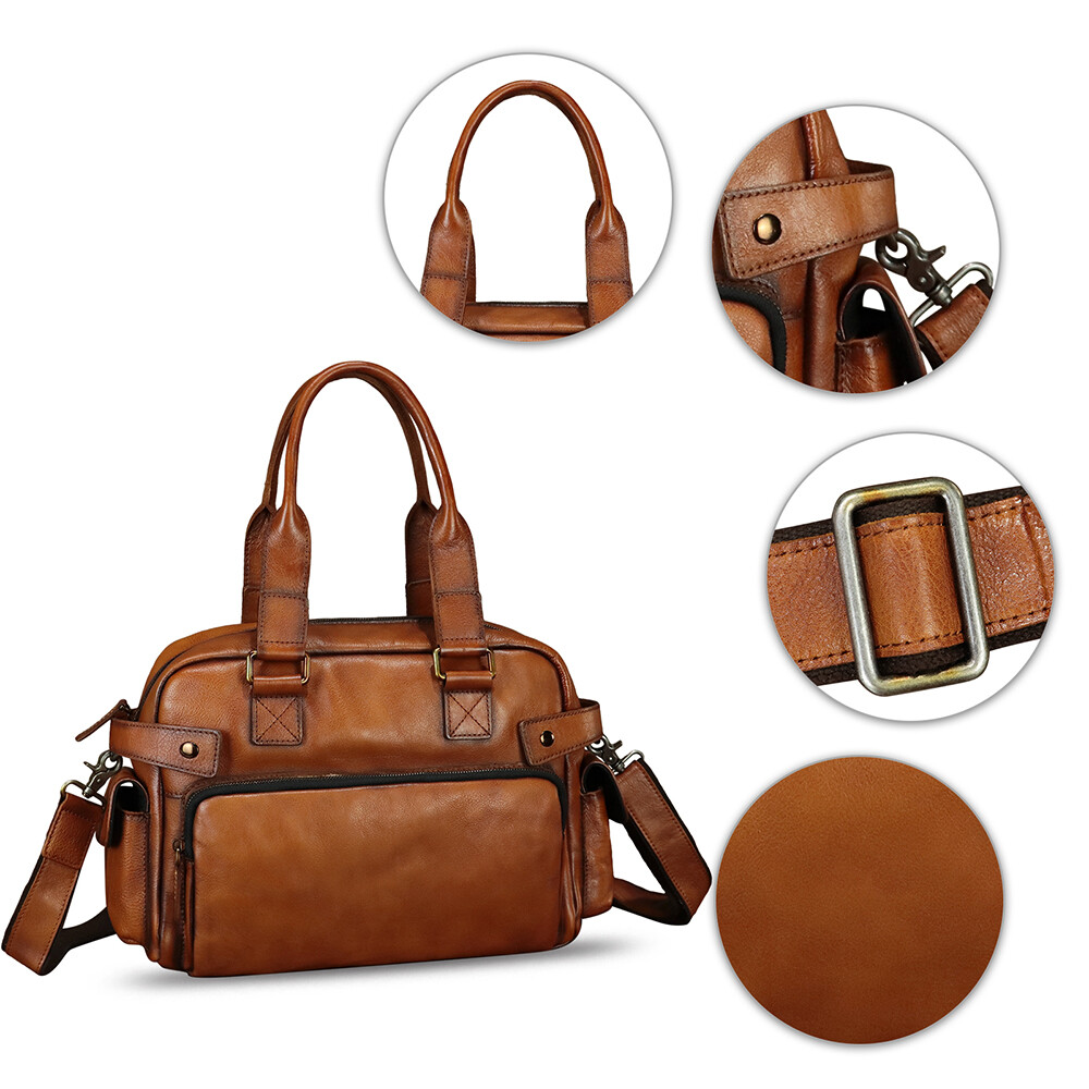 Genuine Leather Purse and Messenger Bag for Men Briefcase Crossbody Shoulder Bag