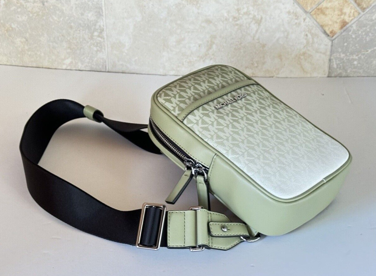 MICHAEL KORS UNISEX COOPER MEDIUM OMBRE SLING PACK CROSSBODY BAG MK LIGHT SAGE