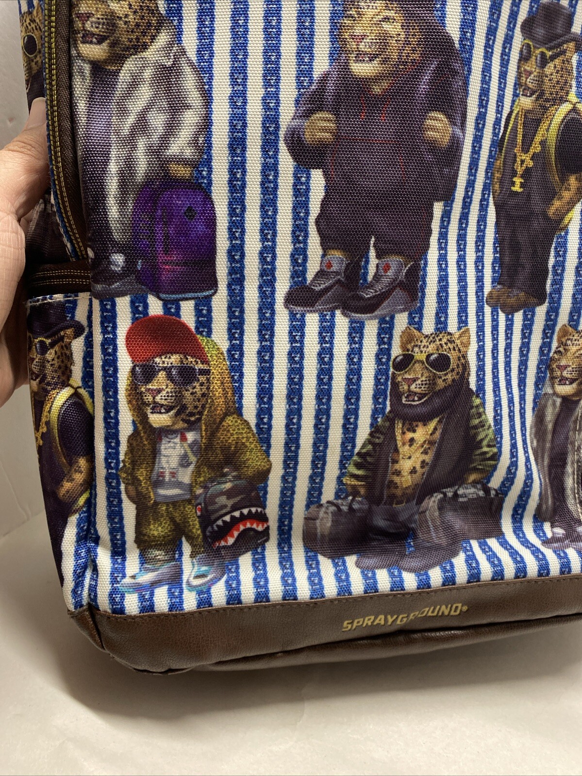 SPRAYGROUND Backpack Leopard Blud Stripe Synthetic leather