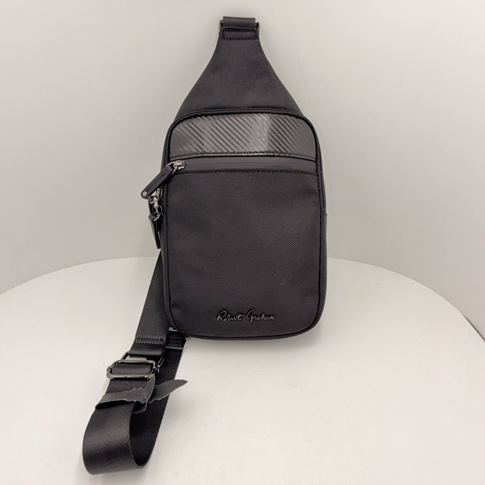 Robert Graham Matso Sling Backpack Black Crossbody Bag Paisley Lined NWT Mens