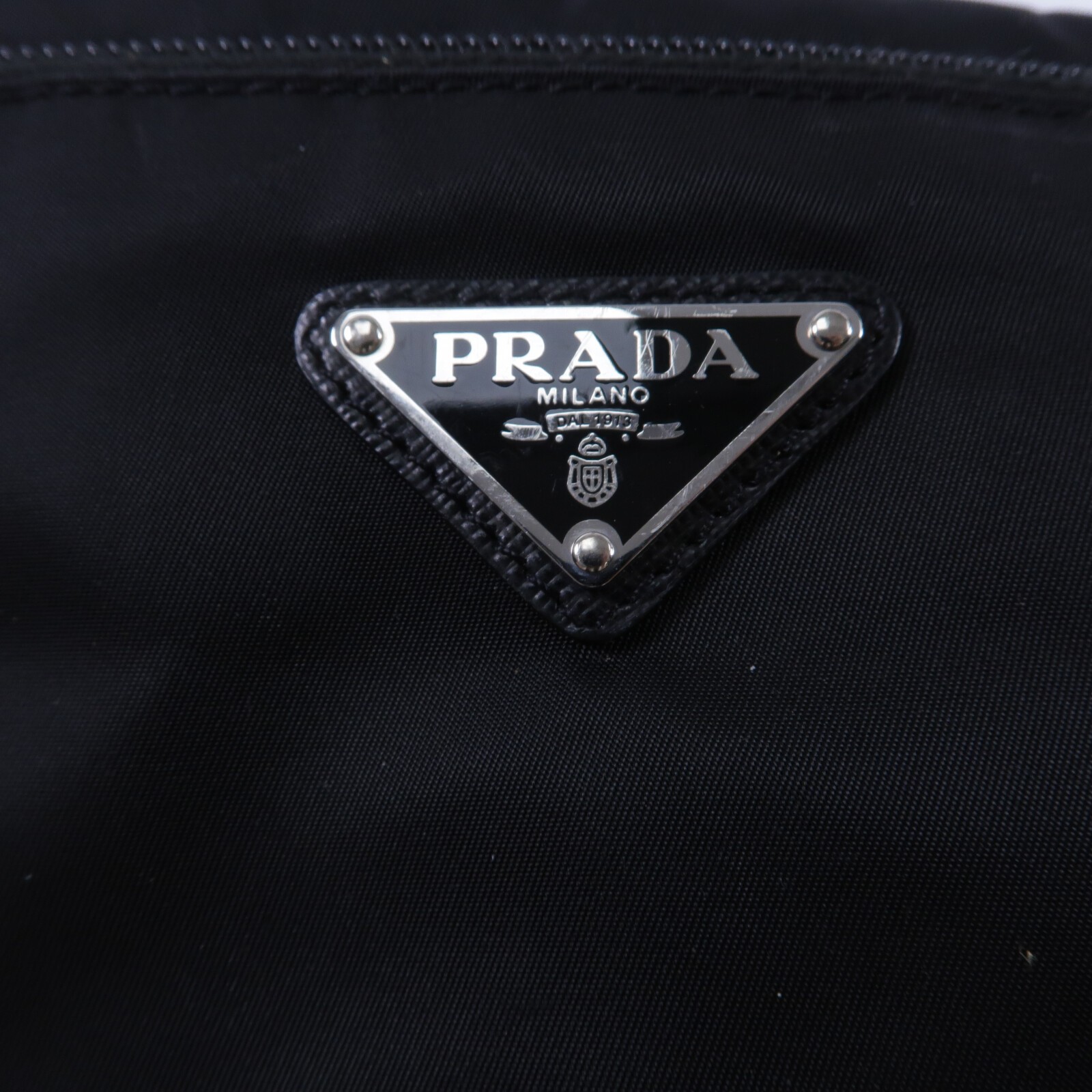 PRADA SHW Re Nylon Triangle Logo Travel Pouch Clutch Bag 2NA029 2DMH F0002 Black