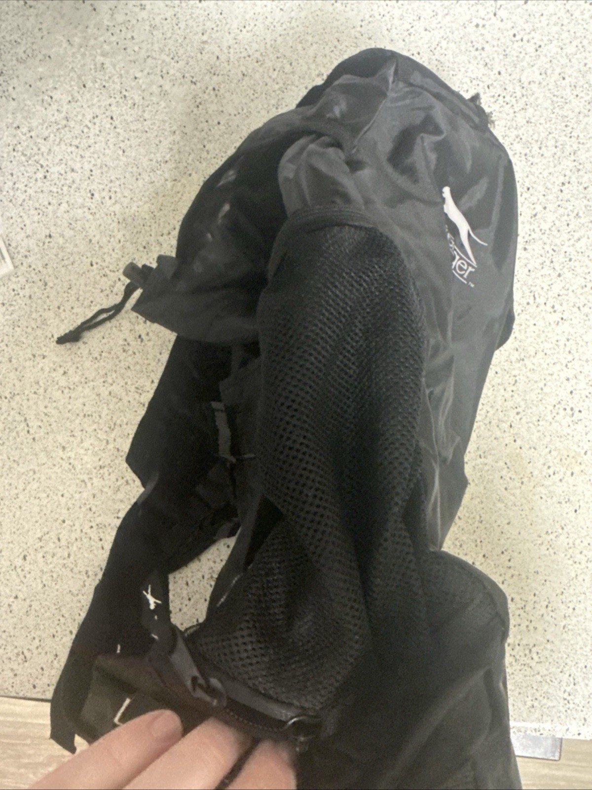 Slazenger Black Lightweight Sports Backpack Gym School Travel Bag Mesh Pockets