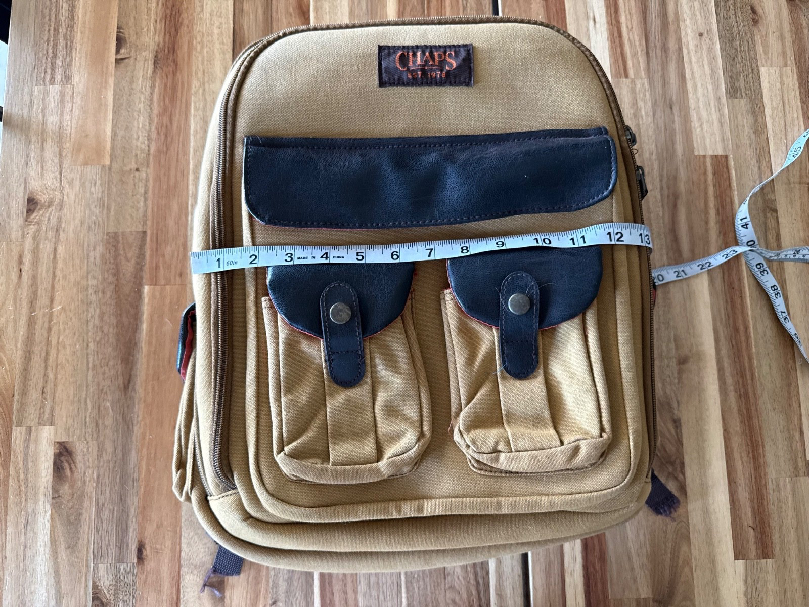 Chaps Backpack Heavyweight Canvas Pockets, Travel