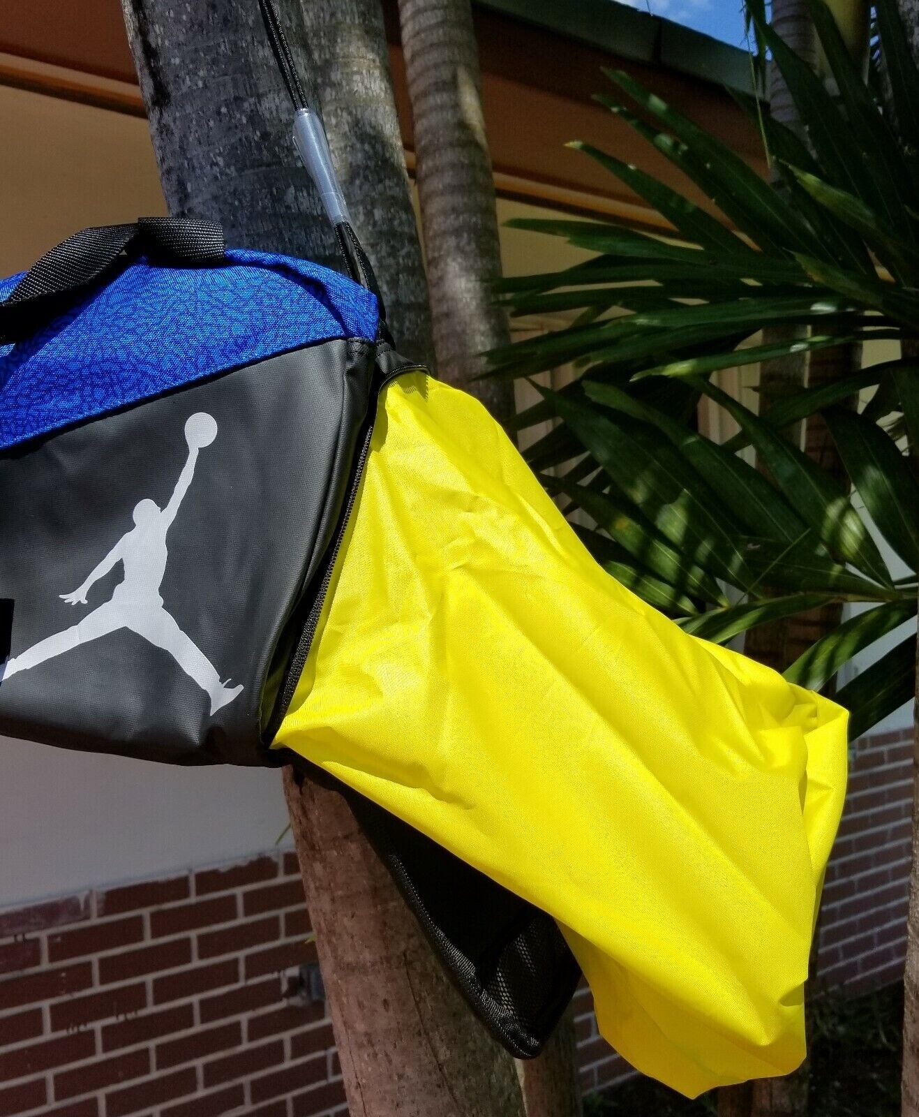 🔥 Jordan Air Jumpman Elemental Duffle Bag Blue Elephant Print Dry/Wet Pocket