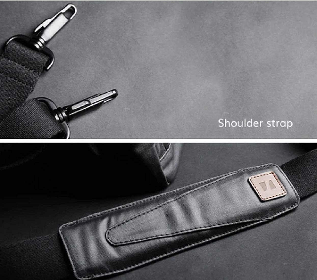 15.6-inch Leather & Canvas Splash-Proof Laptop Messenger Bag Shoulder Bag 1 Pcs.