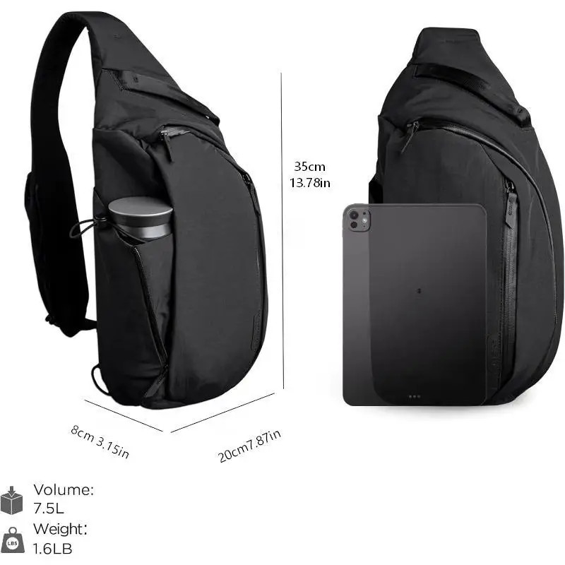 7.5L Sling Chest Bag Crossbody Backpack Travel Outdoor Daily Use