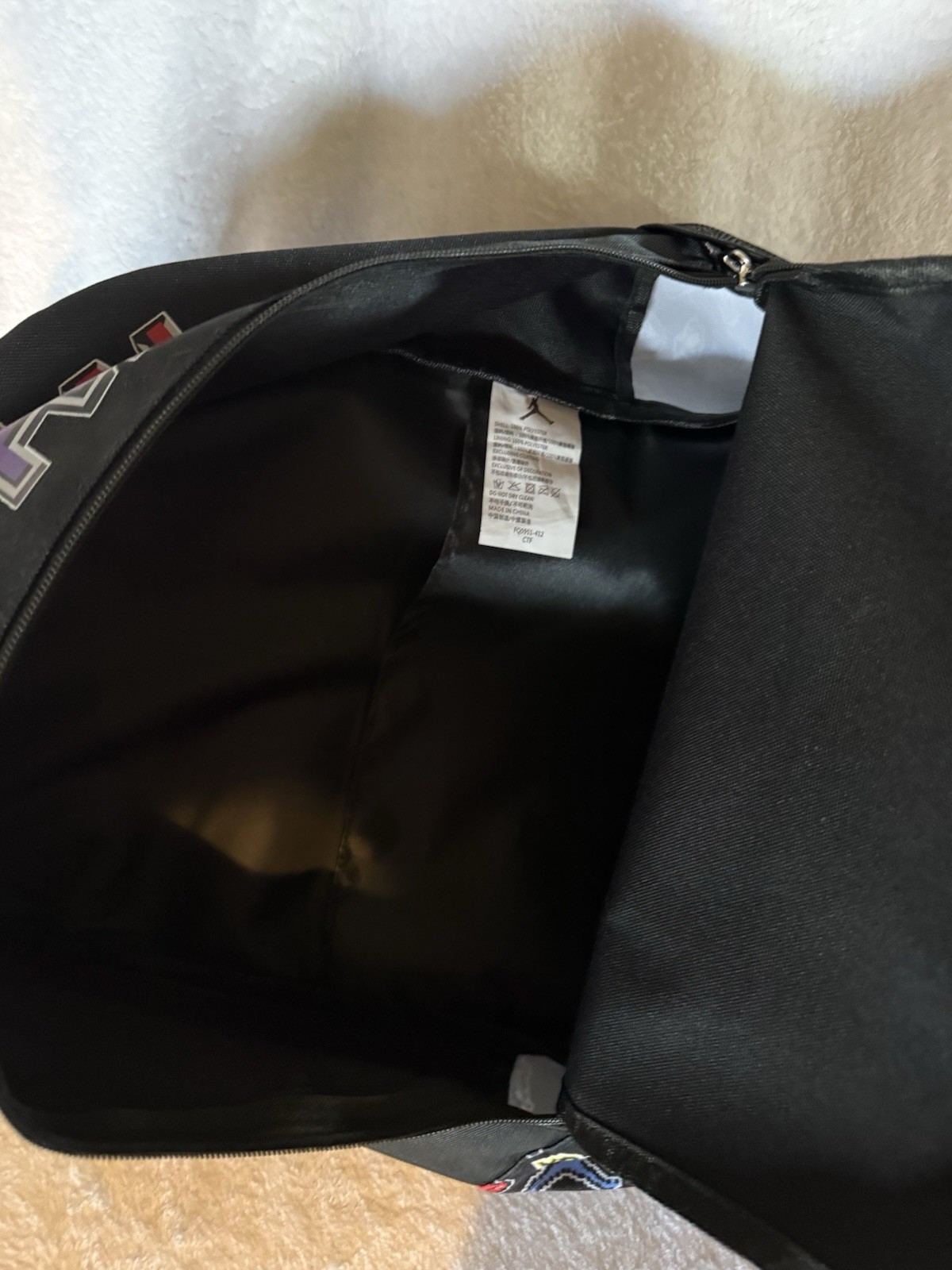 Jordan Jumpman Large Backpack Black/Multicolor Graphic Print Zip Padded Straps