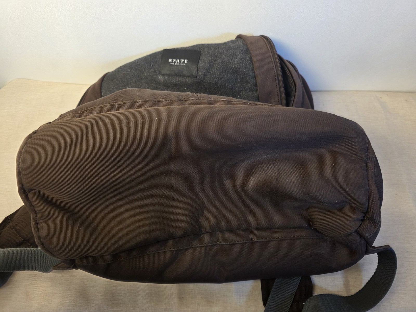 State Backback Evans Double Pocket Limited Edition Brown Gray Adult Size Laptop