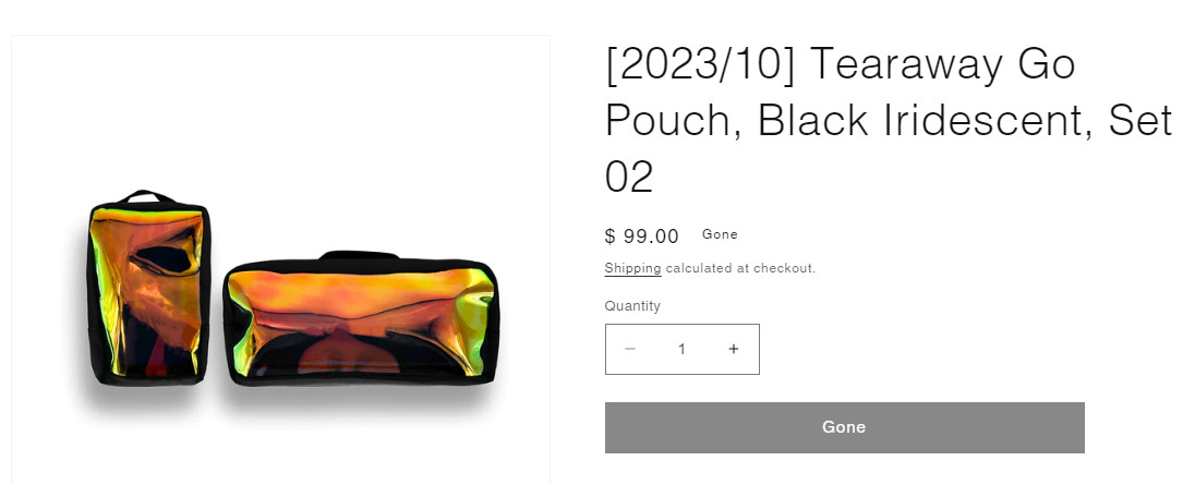 GWA Tearaway Go Pouch, Black Iridescent Set 02